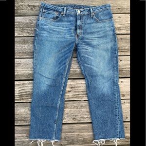 Men’s Levi’s 511 distressed cropped jeans 36x29